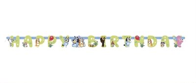 Bluey &quot;Happy Birthday&quot; Jointed Banner 6 ft