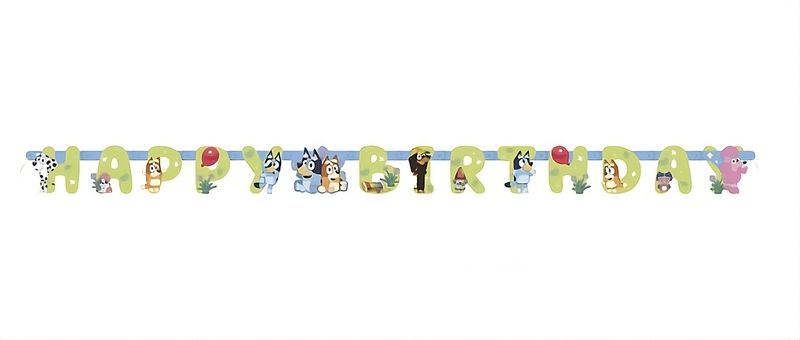 Bluey &quot;Happy Birthday&quot; Jointed Banner 6 ft