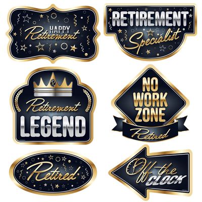 Happy Retirement Cutouts – 6 Count (Double-Sided)