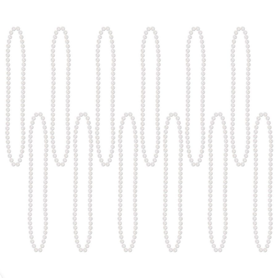 Party Beads - Small Round white  7mm x 33&quot;