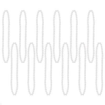 Party Beads - Small Round white  7mm x 33&quot;