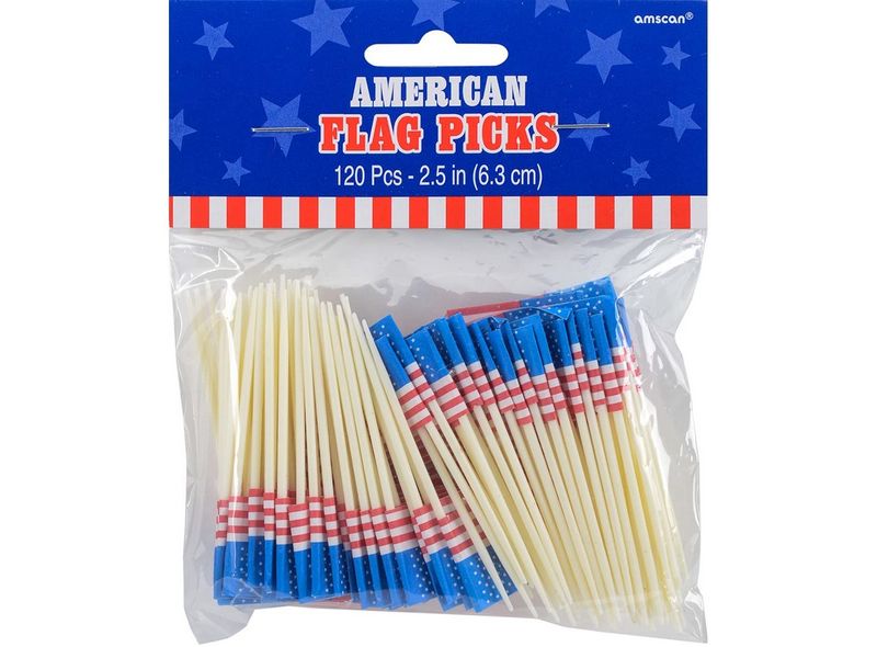 American Flag Picks, 120ct