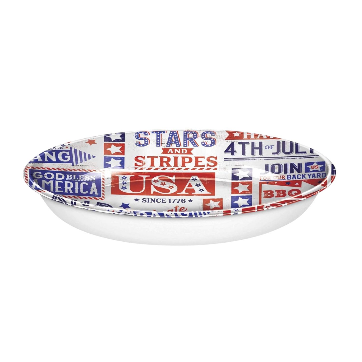 Stars And Stripes July 4th Plastic Bowl 14&quot;