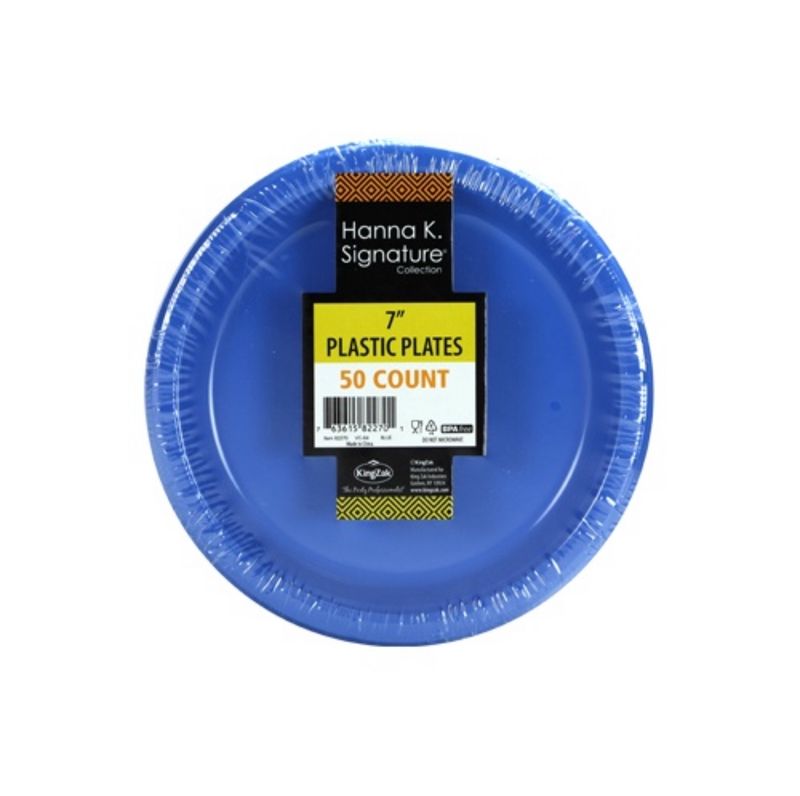Royal-blue  Plastic Everyday Plates 7&quot; 50ct