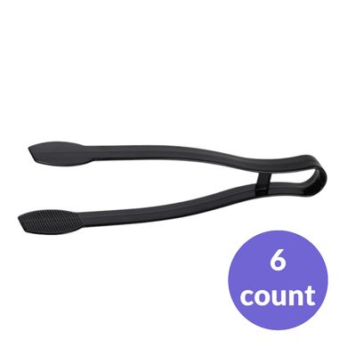 9&quot; Black Tongs – Durable, Non-Slip Grip for Cooking, Grilling, and Serving 6ct