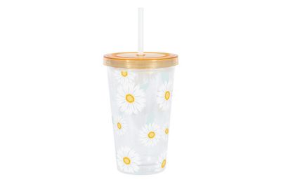 Fresh Daisy 16oz Plastic Tumbler with Straw – 8.75&quot;