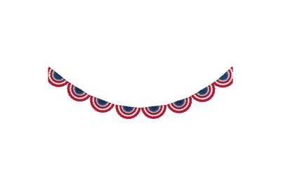 Patriotic Scalloped Paper Fan Garland  8 ft