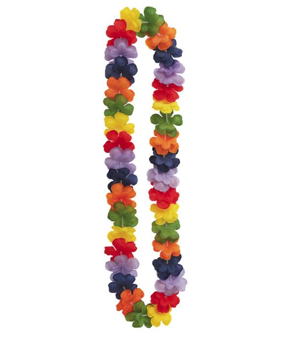40&quot; Flower Lei – Vibrant Tropical Elegance, Color: RAINBOW