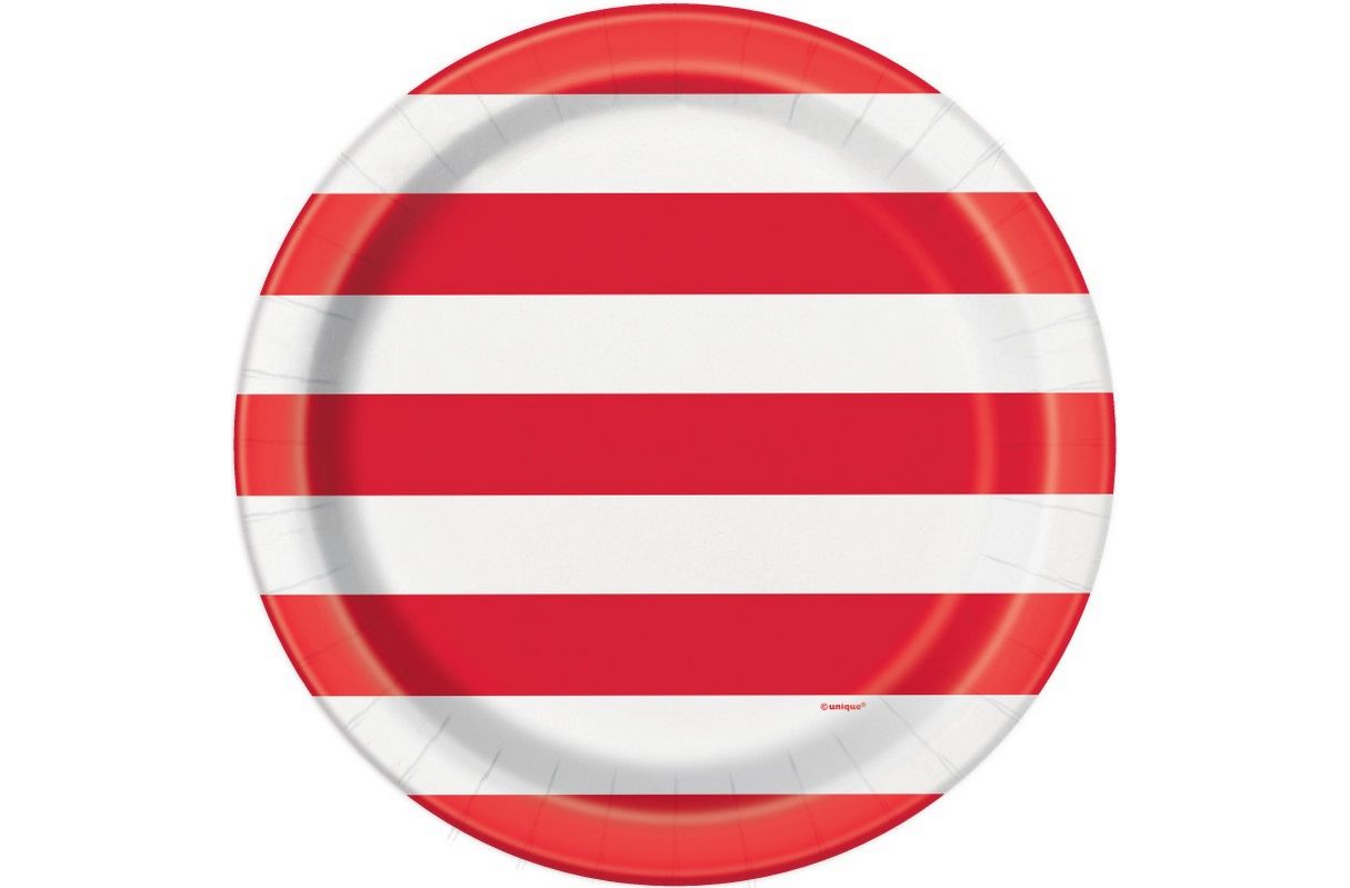 Stripes 4th of July Round 9" Dinner Plates – 8ct
