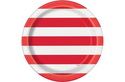 Stripes 4th of July Round 9&quot; Dinner Plates – 8ct
