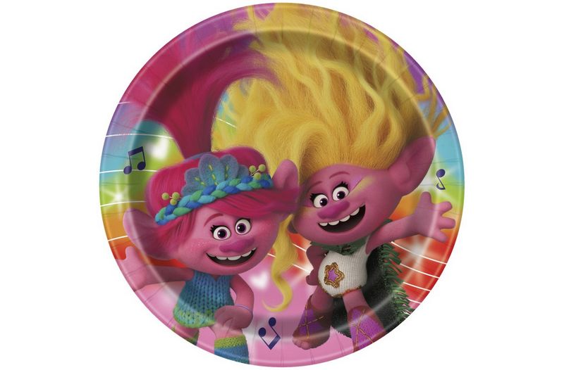 Trolls Round 9&quot; Dinner Plates  8ct