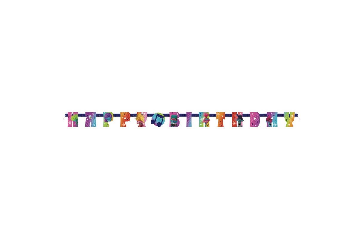Trolls Jointed &quot;HAPPY BIRTHDAY&quot; Letter Banner (6ft)