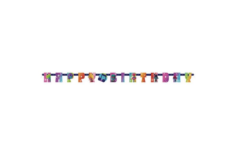 Trolls Jointed &quot;HAPPY BIRTHDAY&quot; Letter Banner (6ft)