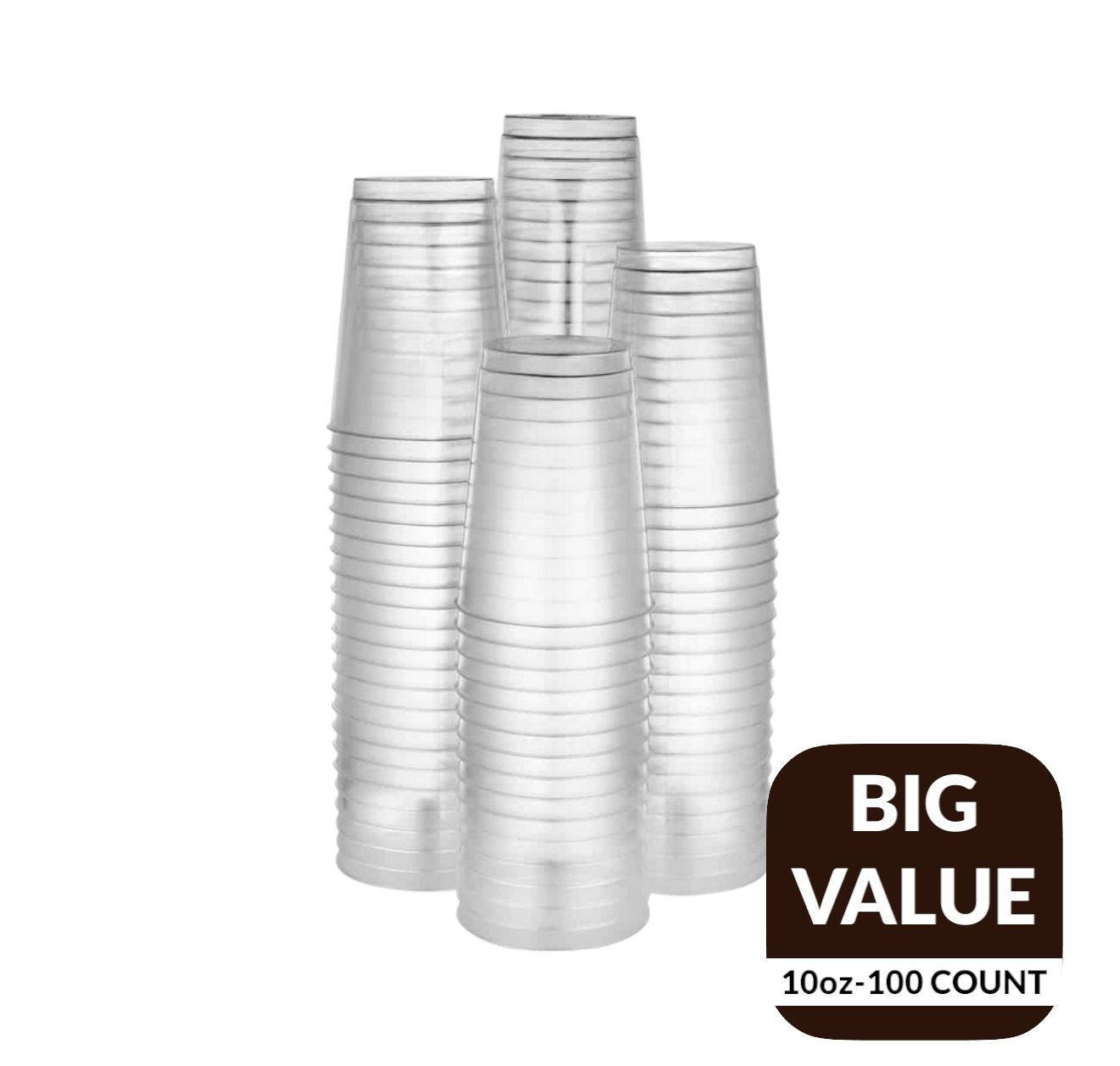 Clear Plastic 10oz Tumblers – 100 Count