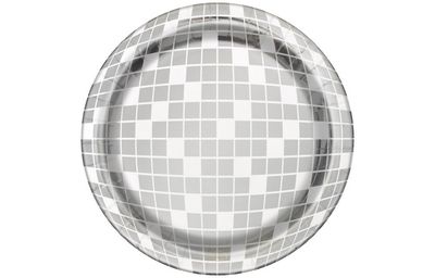 Dance Party Disco Ball Round 7&quot; Dessert Plates  8ct - Foil Board