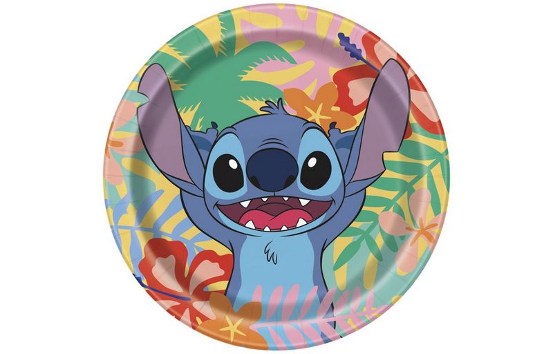 Disney Stitch Round 7&quot; Dessert Paper Plates – 8ct
