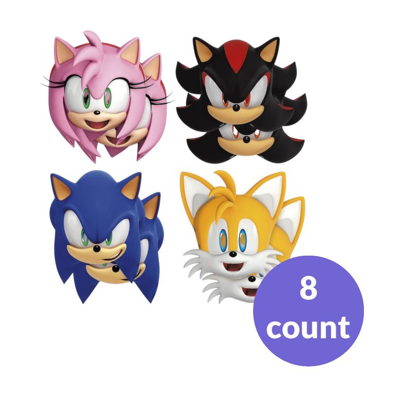 Sonic the Hedgehog Assorted Paper Party Masks  8ct