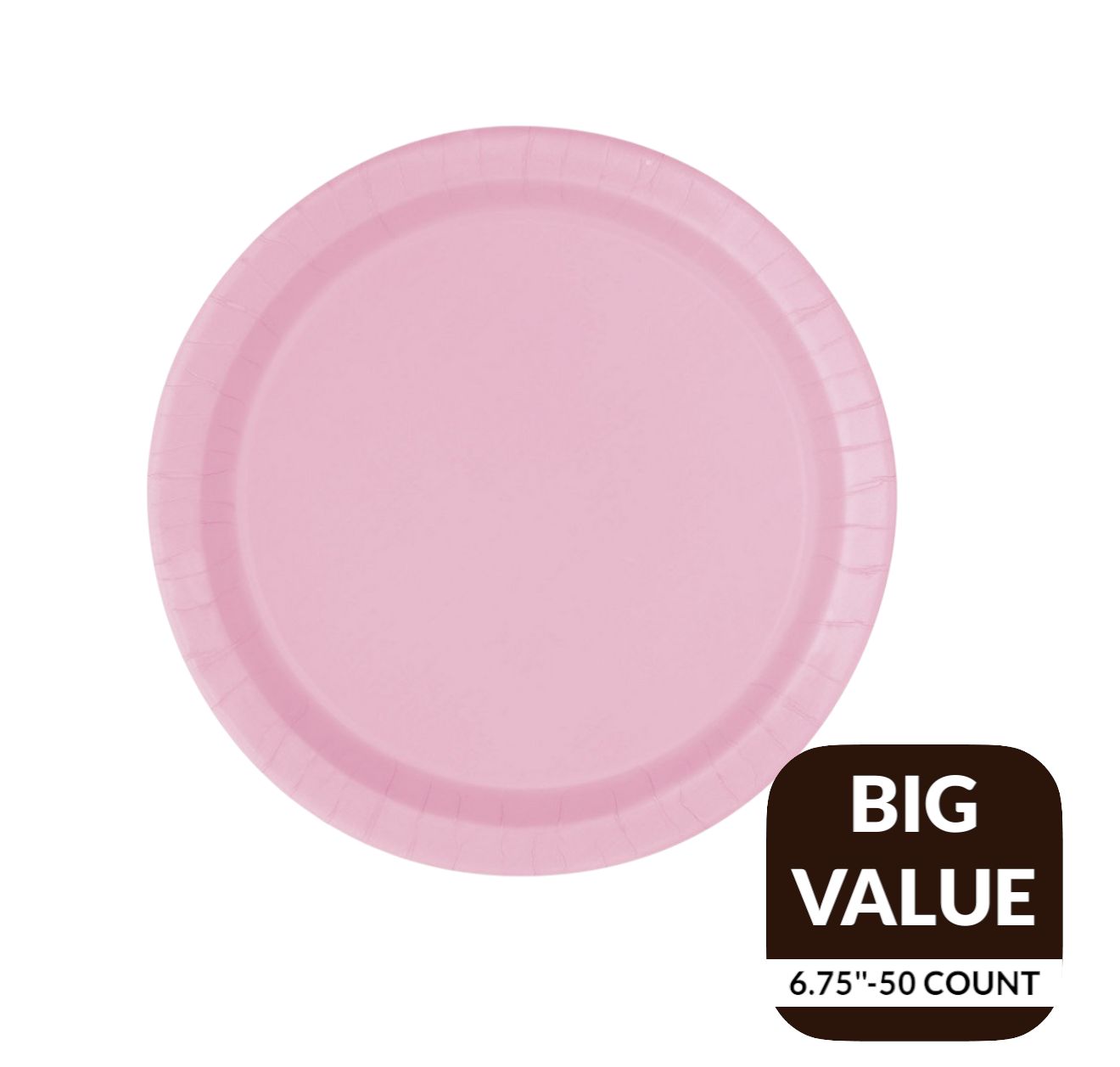 Lovely Pink Solid Round 7&quot; Dessert Plates  50ct