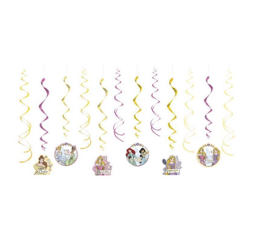 Disney Princess Hanging Swirl Decorations  12ct