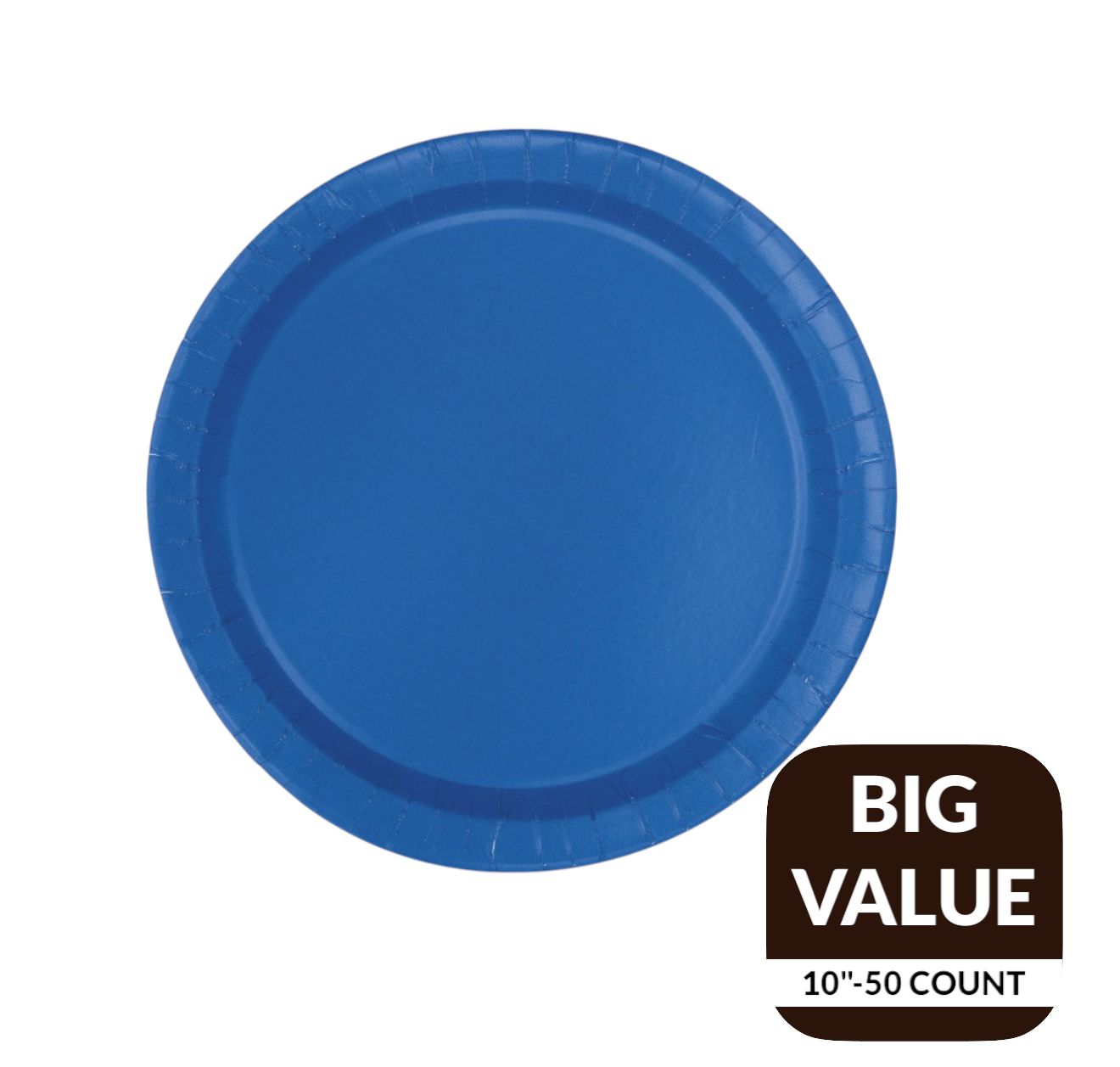 Royal Blue Solid Round 10&quot; Dinner Paper Plates – 50ct