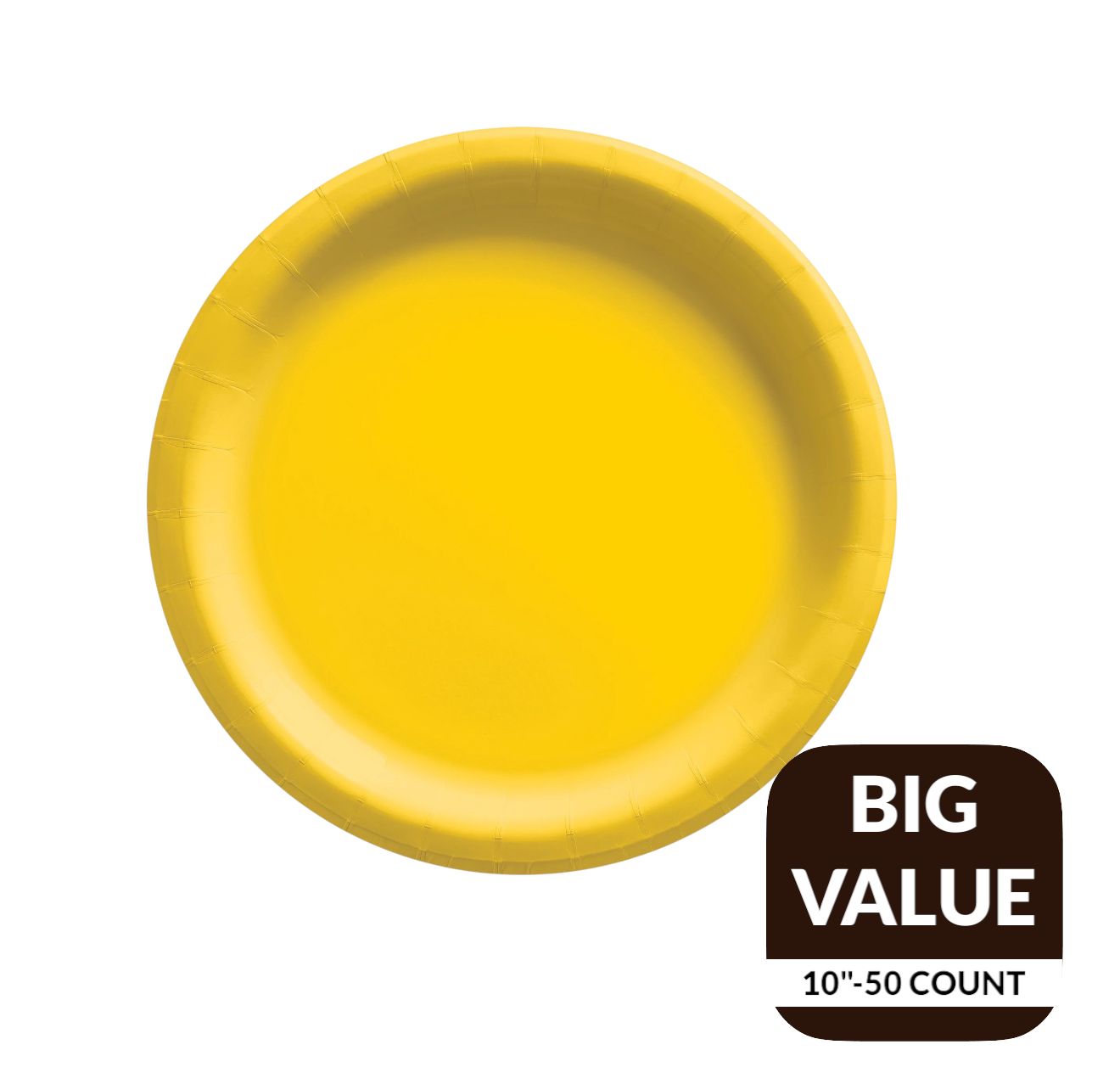 Sunshine Yellow Solid Round 10&quot; Dinner Plates – 50ct