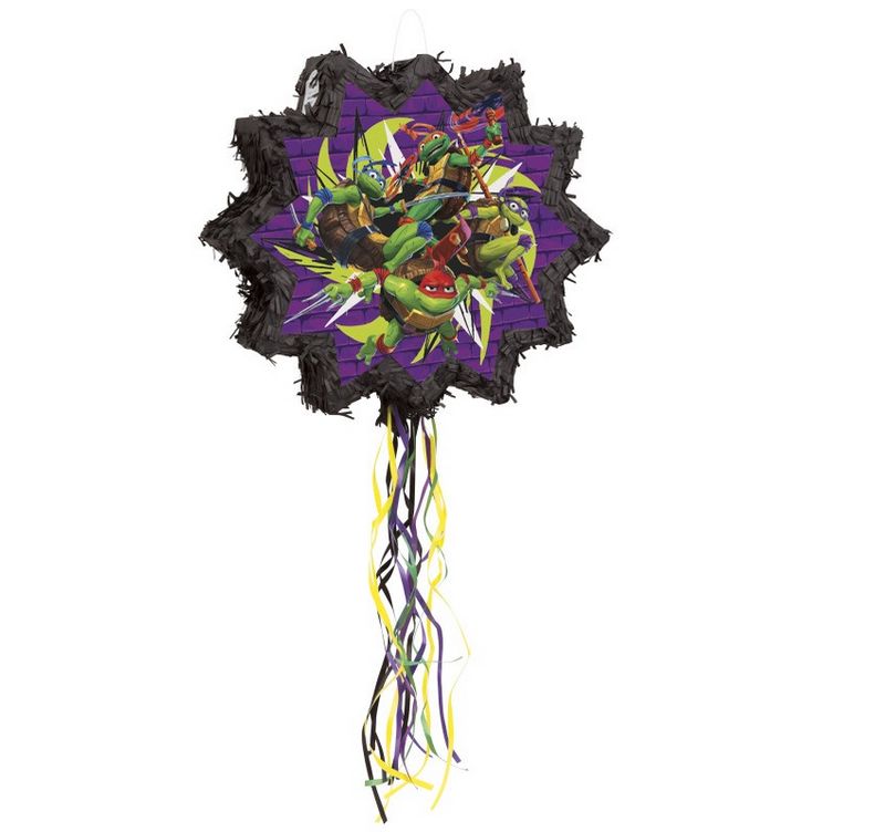 TMNT Mutant Mayhem Shaped Drum Pull Piñata – 19.75 x 4 x 17 IN