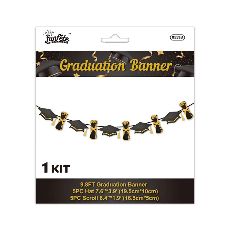 Graduation Banner – 9.8ft with Glitter Finish