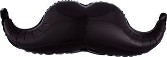 35&quot; Large Shaped Black Mustache Balloon