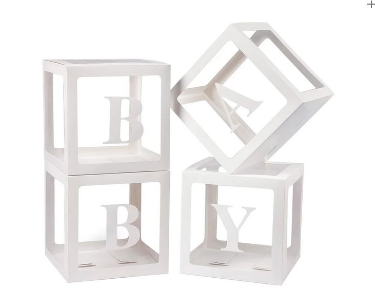 4 Boxes With 4 letters (BABY) - 12in x 12in