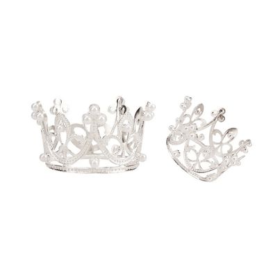 Mini Metal Tiara Decoration with White Pearl (5 × 3.7 cm)