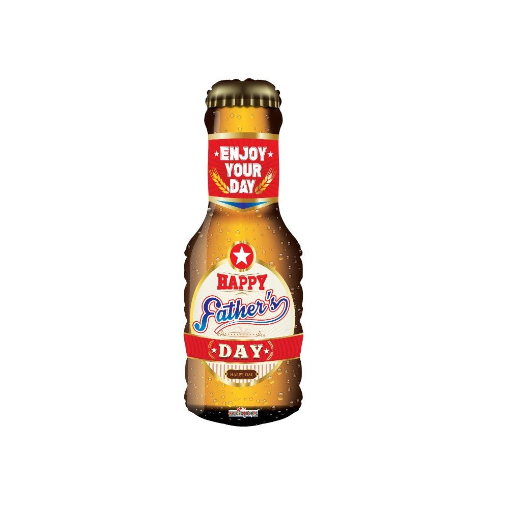 36″ Father’s Day Beer Bottle Balloon (Helium &amp; Ribbon Included)