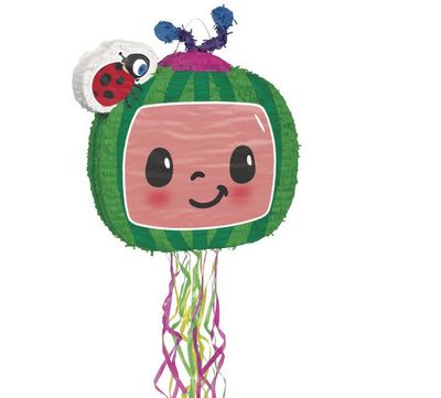 Cocomelon Shaped Drum Pull Piñata( 16.50 x 4.00 x 16.00 IN)