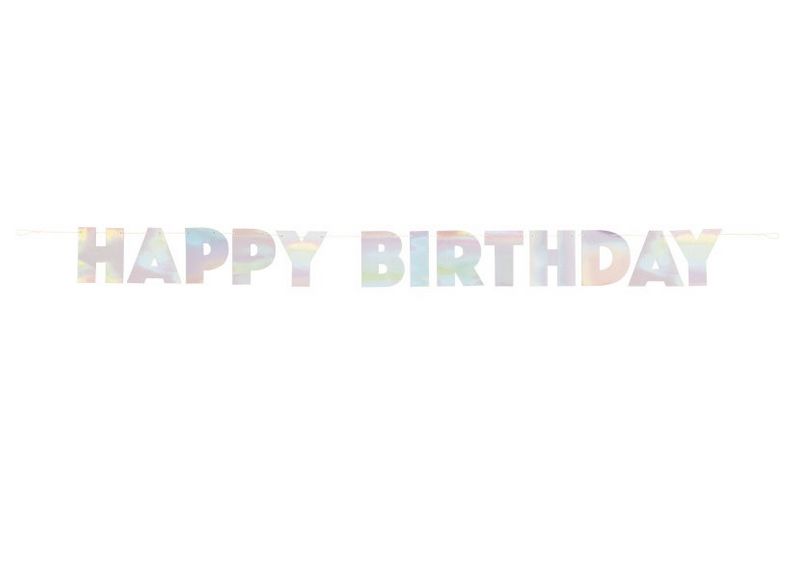 Iridescent Foil Happy Birthday Banner – 7.25 ft