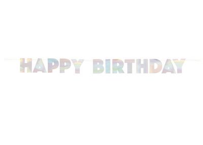 Iridescent Foil Happy Birthday Banner – 7.25 ft