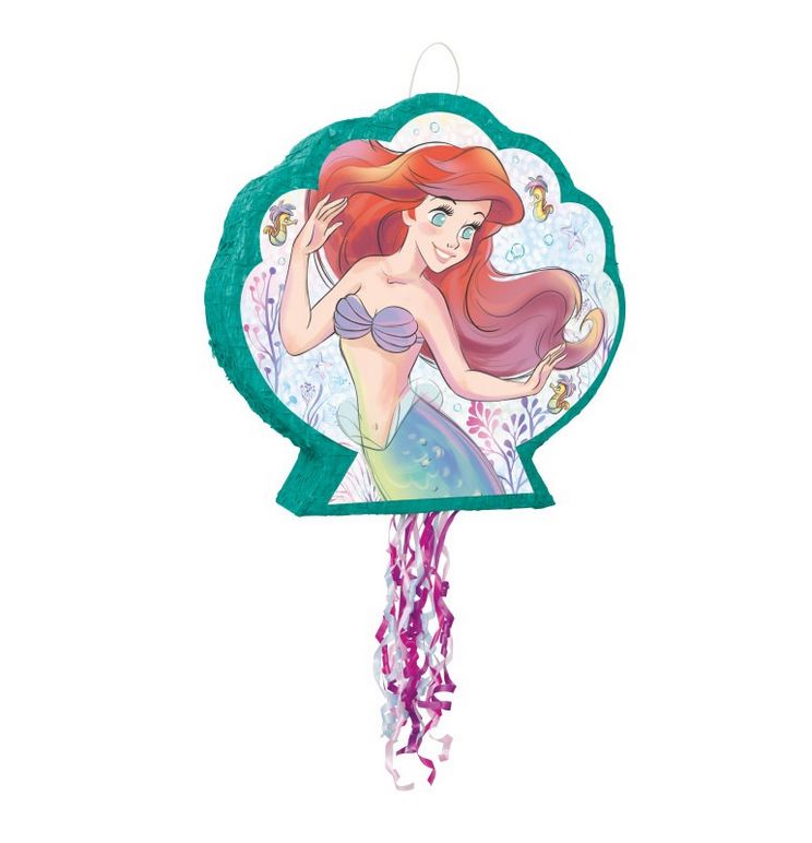 Disney The Little Mermaid Drum Pull Piñata – 21.5&quot; x 4&quot; x 21&quot;