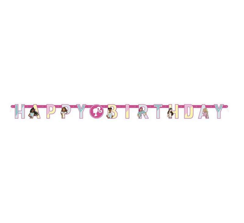 Barbie &quot;Happy Birthday&quot; Jointed Banner – 6 ft