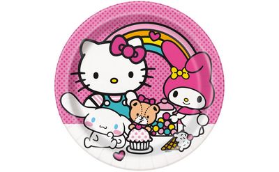 Hello Kitty &amp; Friends Round Dinner Plates – 9&quot;, 8ct