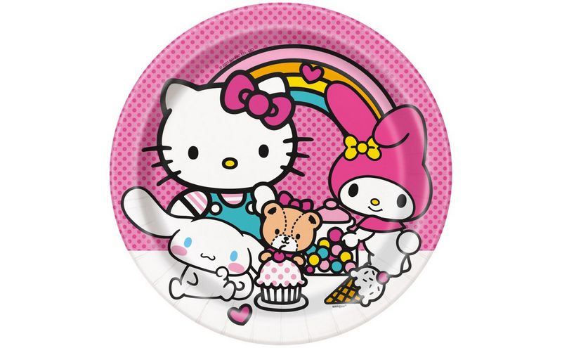 Hello Kitty &amp; Friends Round Dinner Plates – 9&quot;, 8ct