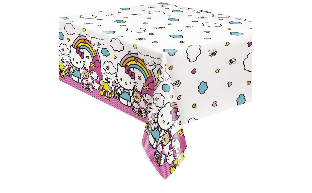 Hello Kitty &amp; Friends Rectangular Plastic Table Cover – 54&quot; x 84&quot;