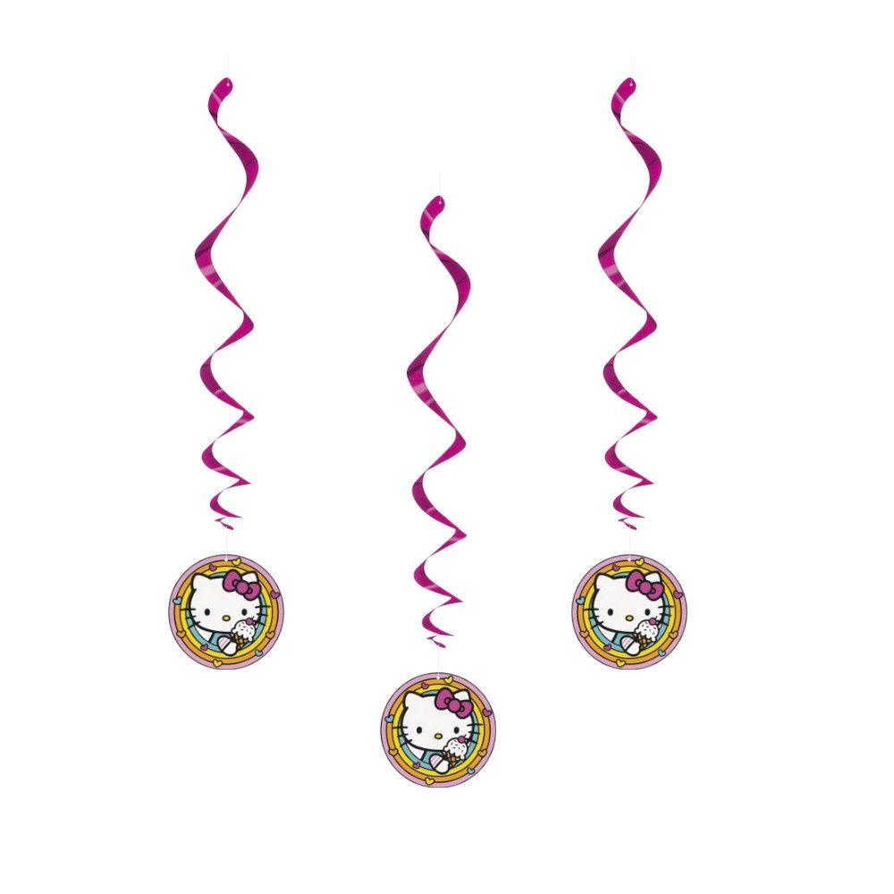 Hello Kitty and Friends 26&quot; Hanging Swirl Decorations  3ct