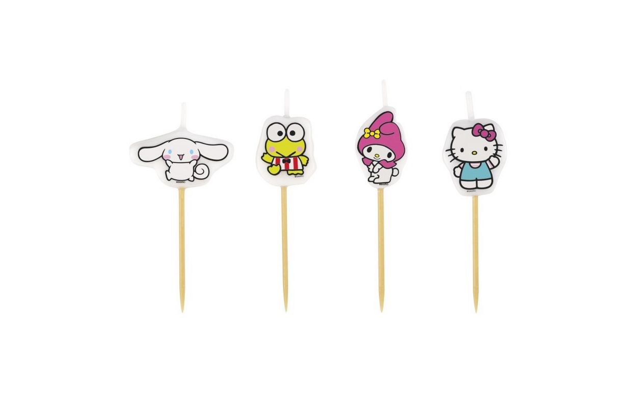 Hello Kitty &amp; Friends Pick Candles  4ct