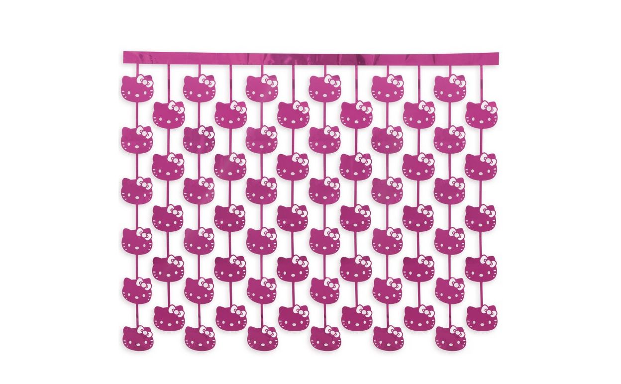 Hello Kitty and Friends Diecut Faces Pink Foil Fringe Photo Backdrop – 5ft x 4ft