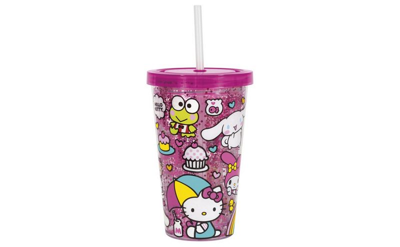 Hello Kitty and Friends Reusable 16oz Insulated Plastic Tumbler with Straw