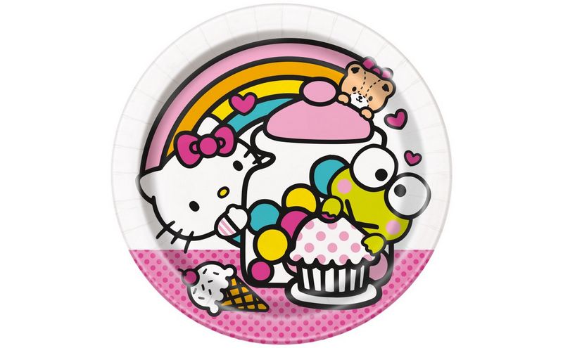 Hello Kitty &amp; Friends Round 7&quot; Dessert Plates  8ct