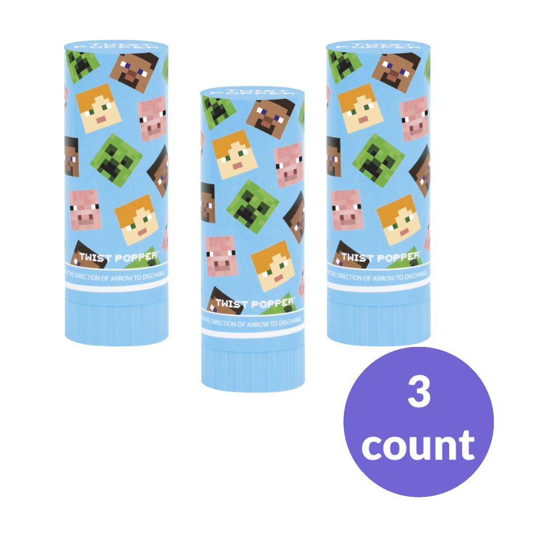 Minecraft Twist Poppers  3ct