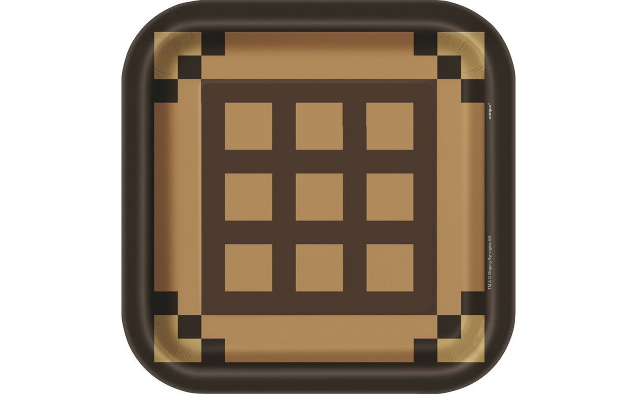 Minecraft Square 9&quot; Dinner Plates 8ct