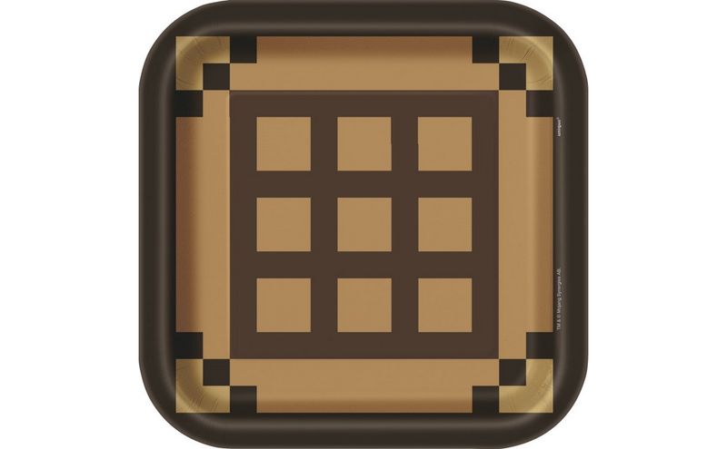 Minecraft Square 9&quot; Dinner Plates 8ct