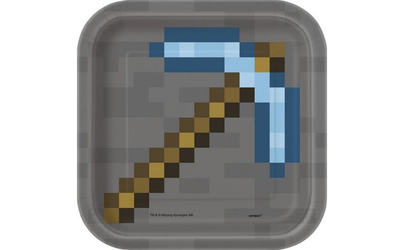 Minecraft Square 7&quot; Dessert Plates  8ct