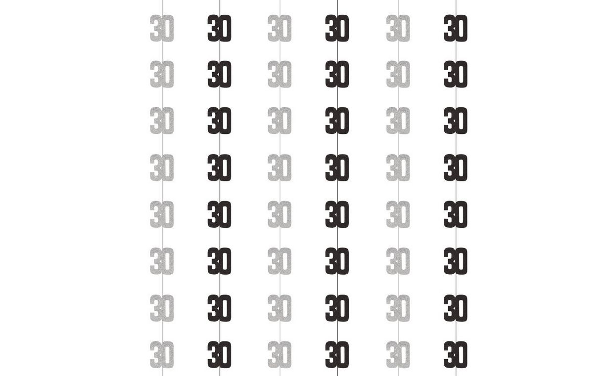 Glitz 30 Black Hanging Decorations – 5 ft, Pack of 6