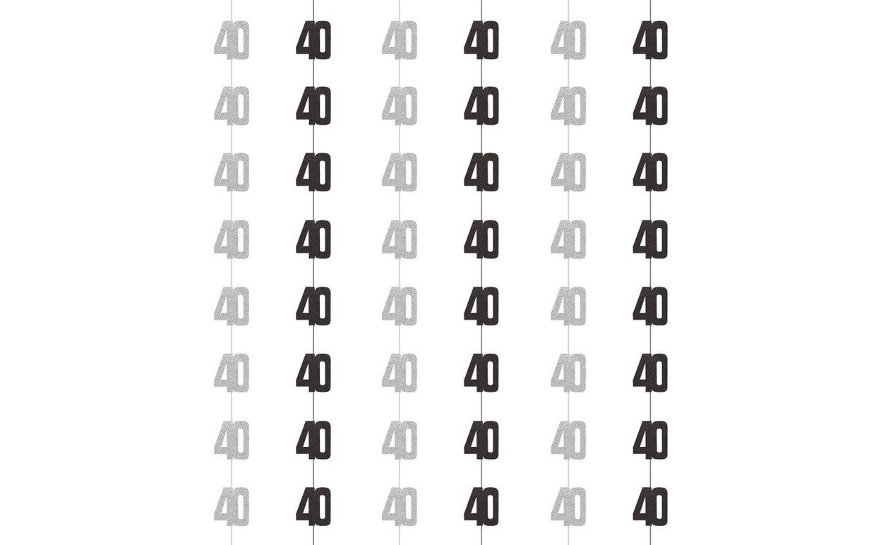Glitz 40 Black Hanging Decorations – 5 ft, Pack of 6